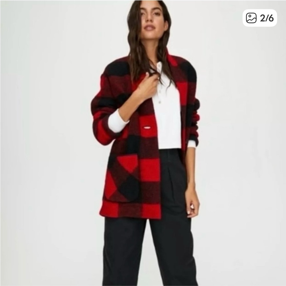 Aritzia Wilfred Free Off Duty Jacket, Buffalo Print Size Small